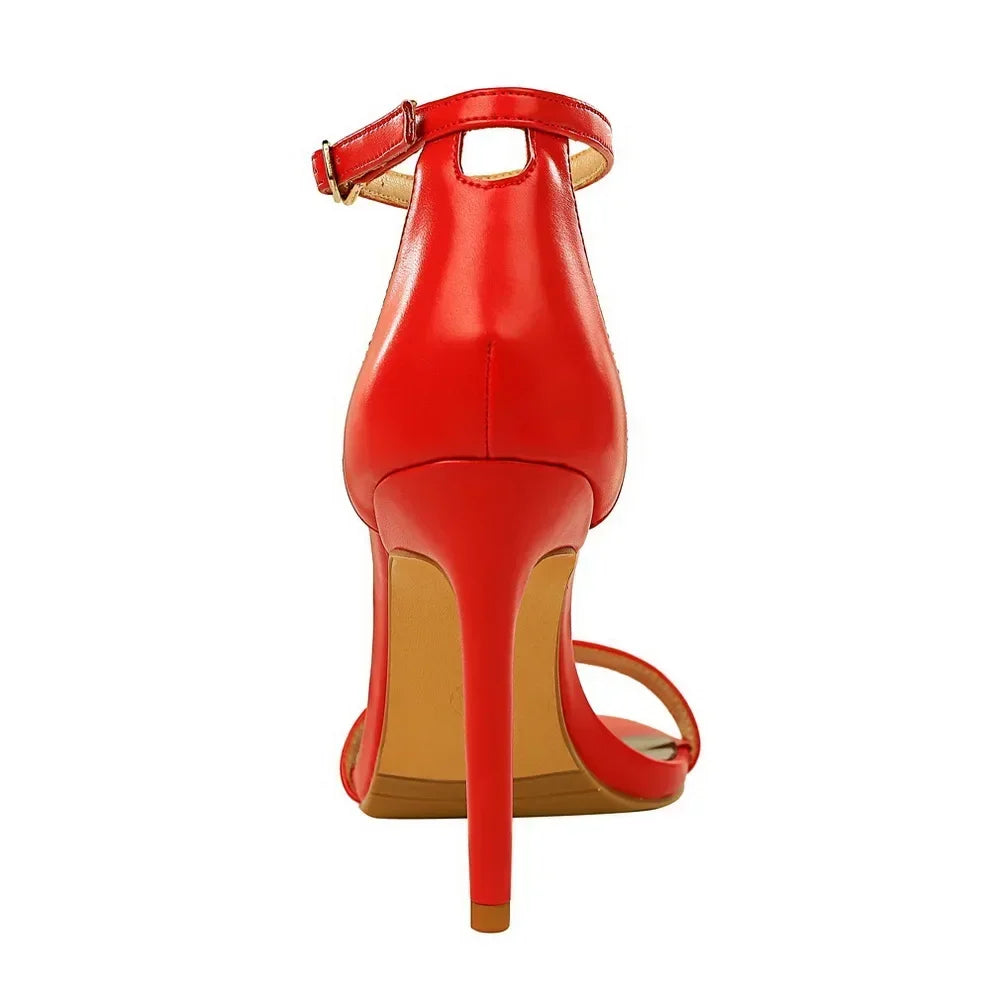 Women Sexy Club 10cm High Heels Stripper Gladiator Holiday Sandals Lady Daily Ankle Strappy Red Khaki Nightclub Dress Sandles