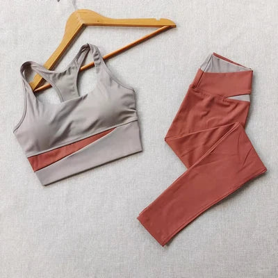 Yoga Set Women Clothing Sport Suit Sexy Sports Bra High Waist Sport Leggings Athletic 2 Piece Gym Set Workout Outfits Sportswear