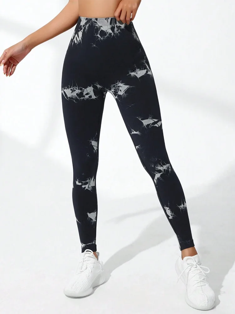 FITTOO V-Buttocks Leggings Women's Tie Dye Scrunch Butt Yoga Pants Fitness Athletic Sexy Gym Suit Female Clothing Sport Tights