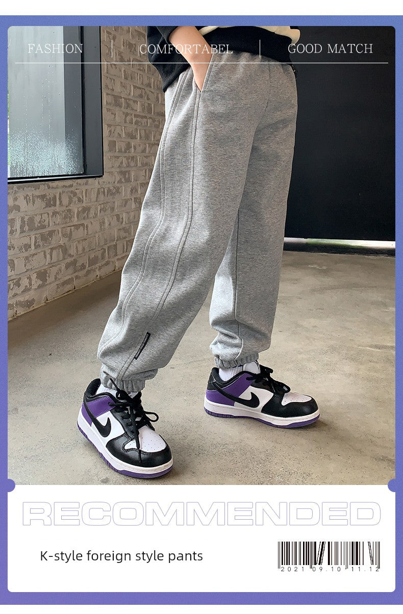 Sweatpants Spring and Autumn Casual Fleece-lined Youth Boy Pants