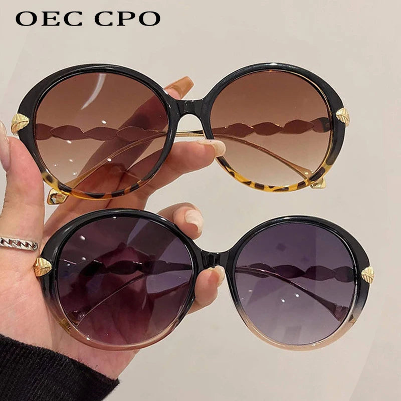 Vintage Round Sunglasses Women 2025 Brand Designer Luxury Gradient Sun Glasses Female Punk Frame Retro Eyewear Shades UV400