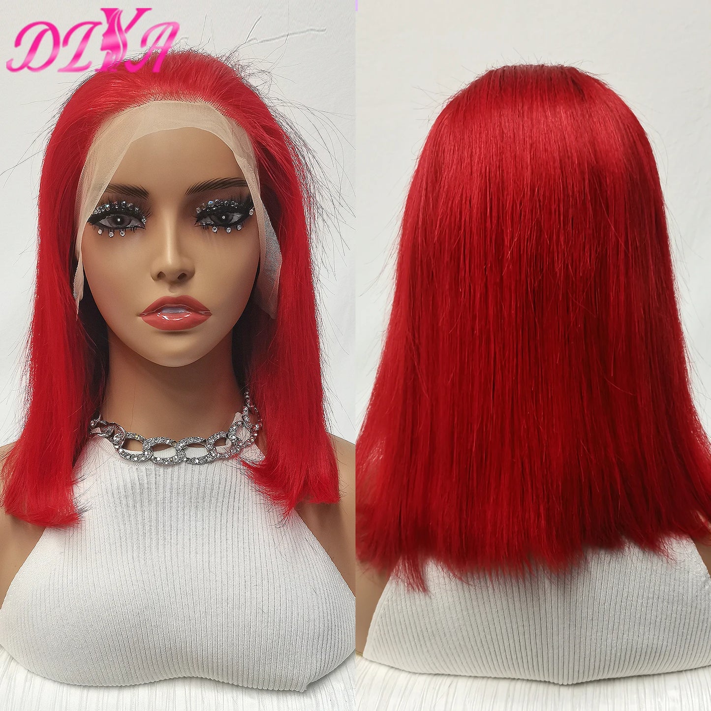 Light Lime Green Bob Wig Human Hair 13x4 Frontal Lace Wig Human Hair Pre Plucked HD Lace Bob Straight Colored Human Hair Wigs
