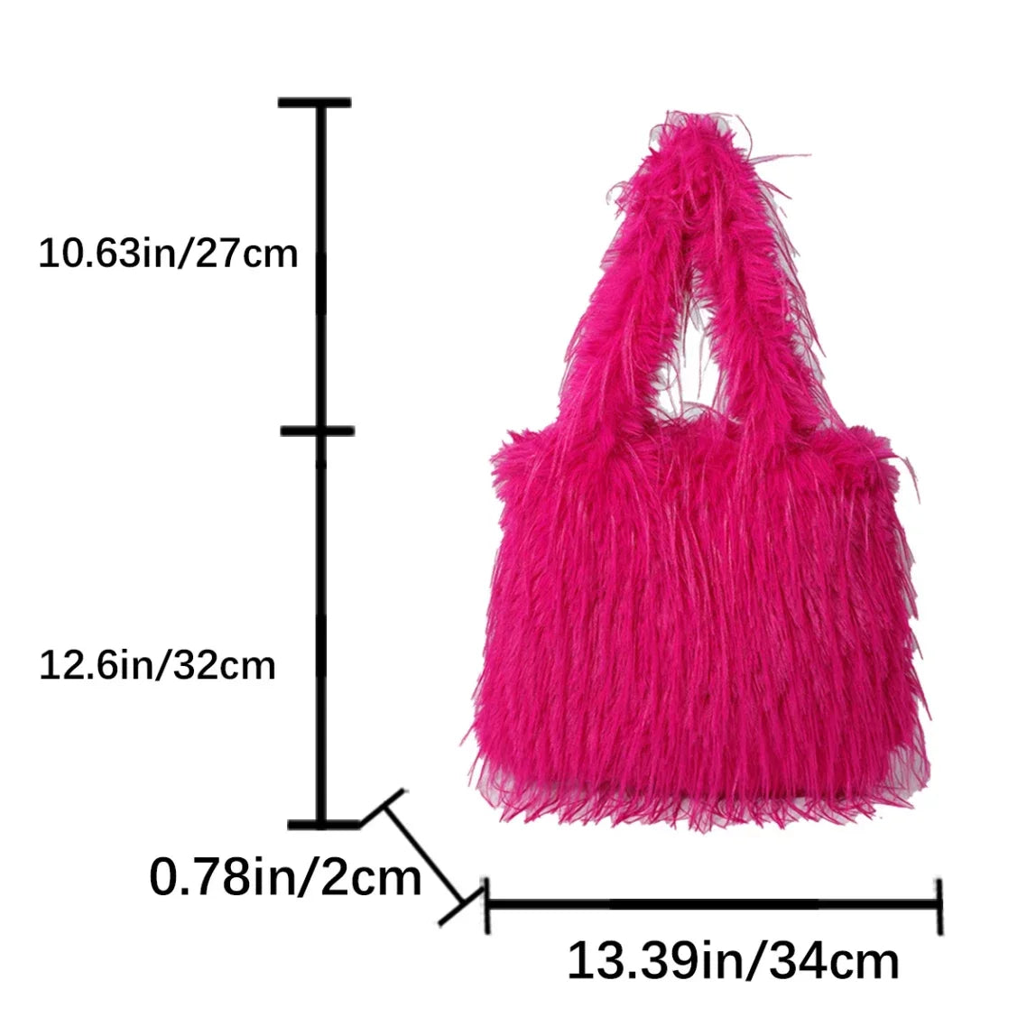 2025 NEW Wool Women's Plush Shoulder Bags Y2k Hot Faux Fur Lady Bag Large Capacity Fashion Female Furry Purse Tote Handbags
