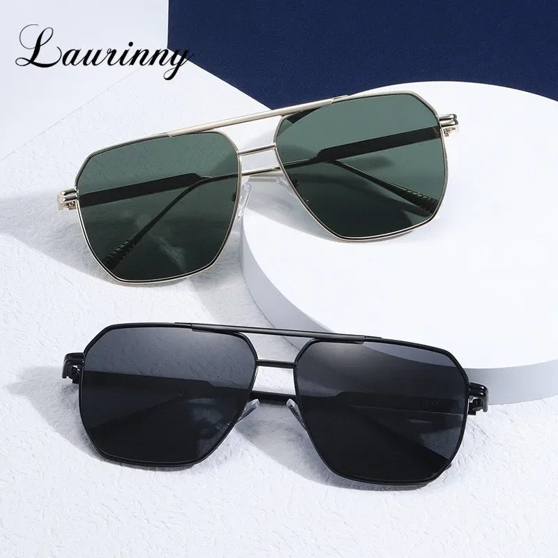 2025 New Fashion Men's Sunglasses Brand Design Square Alloy Frame Trend Retro Outdoor Driving Mirror UV400 Sunshade Sunglasses