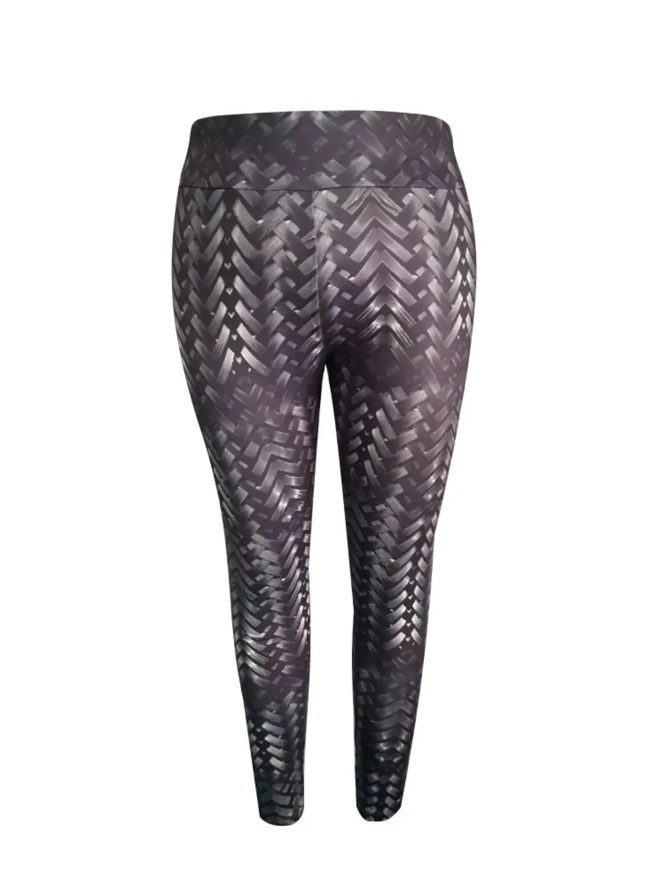 Women's Plus Size Randomly Printed High Waisted Slim Fitting Leggings for All Seasons Versatile Commuting Pants