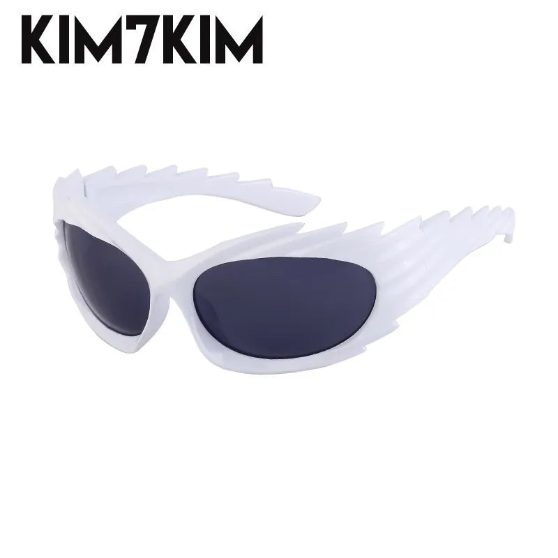 Y2k Spiked Goggles Sunglasses Women Men 2025 Trends Punk Sun Glasses For Male Retro 2000's Wrap Around Steampunk Sunglass Shades