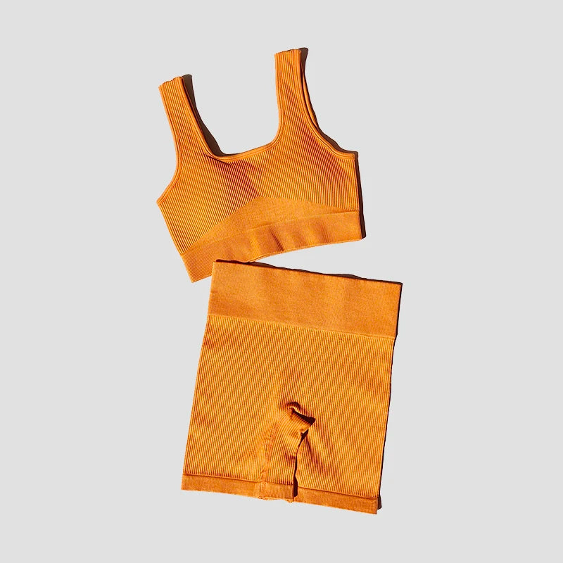 WAREBALL 2PCS Women Yoga Set Gym Set Sexy Bra Seamless Sports Shorts Workout Running Clothing Gym Wear Athletic Sport Suit