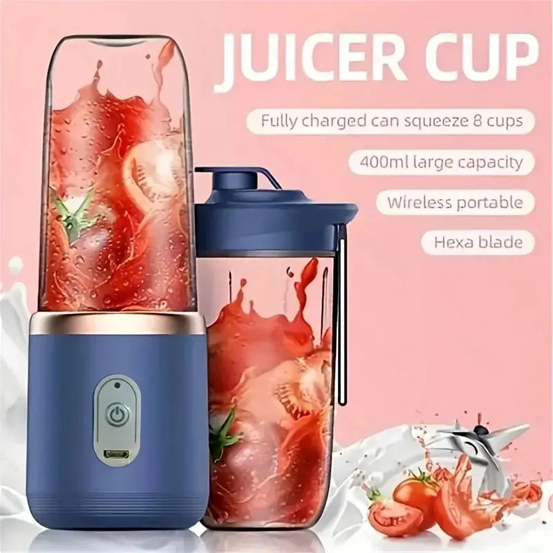 Portable Electric Blender Bottle 6 Blades Smoothie Maker