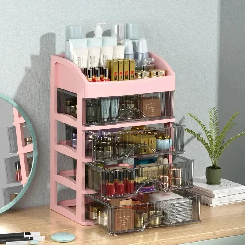 Drawer Style Storage Box High-capacity Desktop Clutter Dustproof Organizer Transparent Jewelry Skin Care Products Storage Box