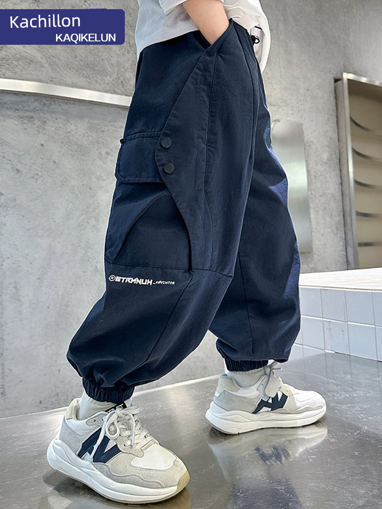 Spring and Autumn Youth Summer Boys Loose Pants