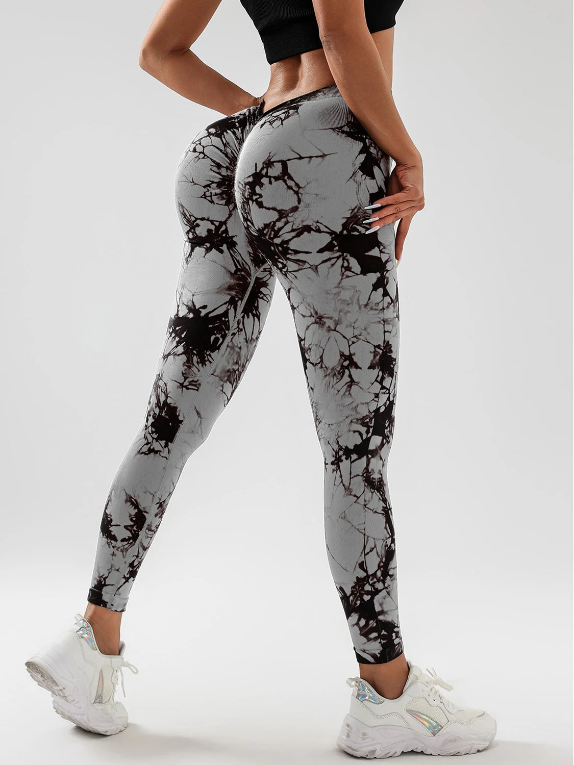 FITTOO V-Buttocks Leggings Women's Tie Dye Scrunch Butt Yoga Pants Fitness Athletic Sexy Gym Suit Female Clothing Sport Tights
