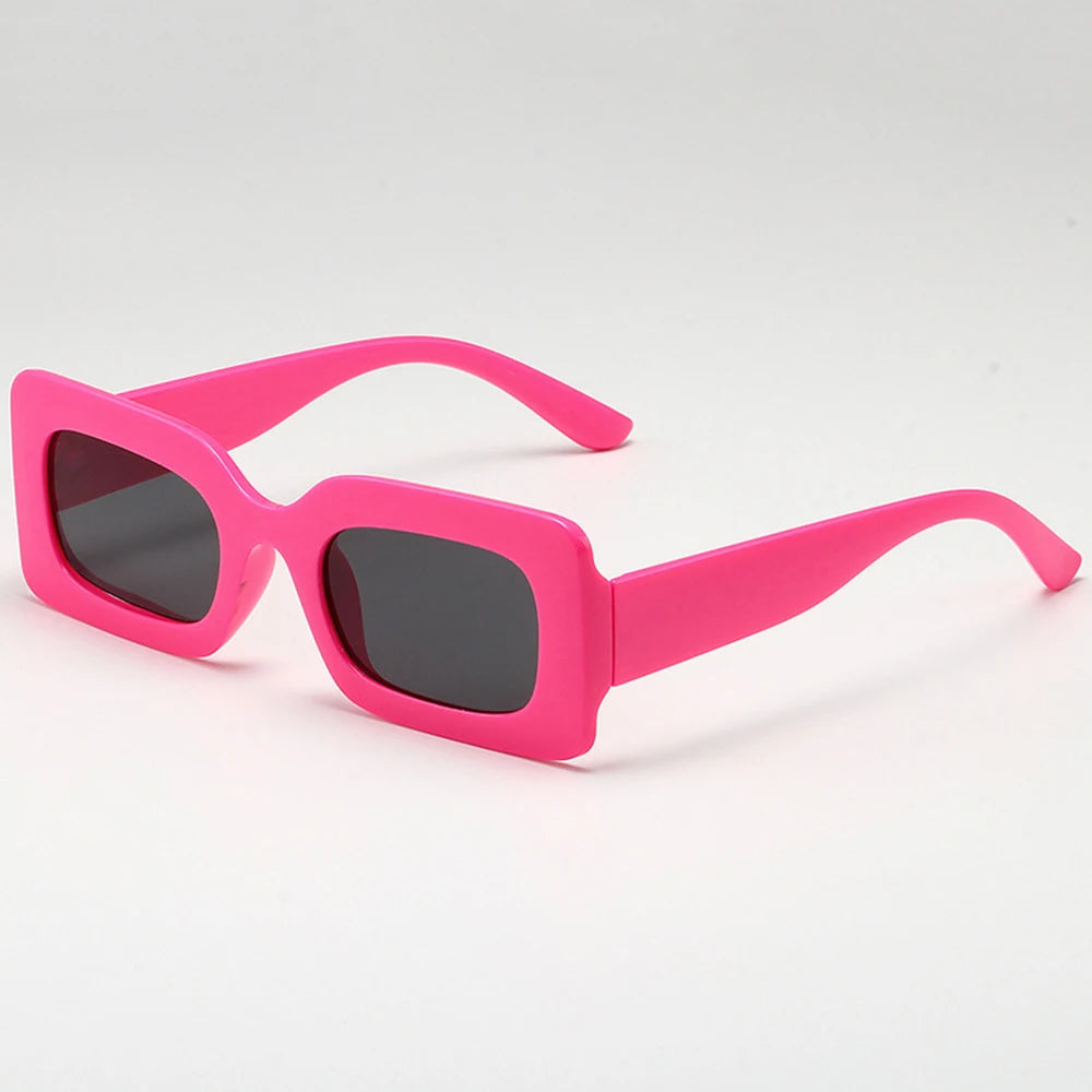 KLASSNU Women Candy Color Retro Sunglasses Large Square Frame Sun Glasses 2025 Trendy Party Eyepiece Anti UV400 Sun Shades