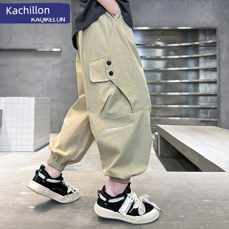 Spring and Autumn Youth Summer Boys Loose Pants
