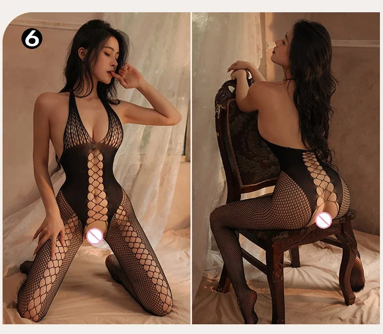 Sex Bodysuits Women Transparent Bodystocking Hollow Backless Open Bra Outfits Teddy Erotic Costumes Sexy Fishnet Lingerie 2025