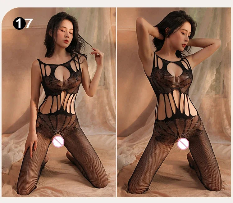 Sex Bodysuits Women Transparent Bodystocking Hollow Backless Open Bra Outfits Teddy Erotic Costumes Sexy Fishnet Lingerie 2025