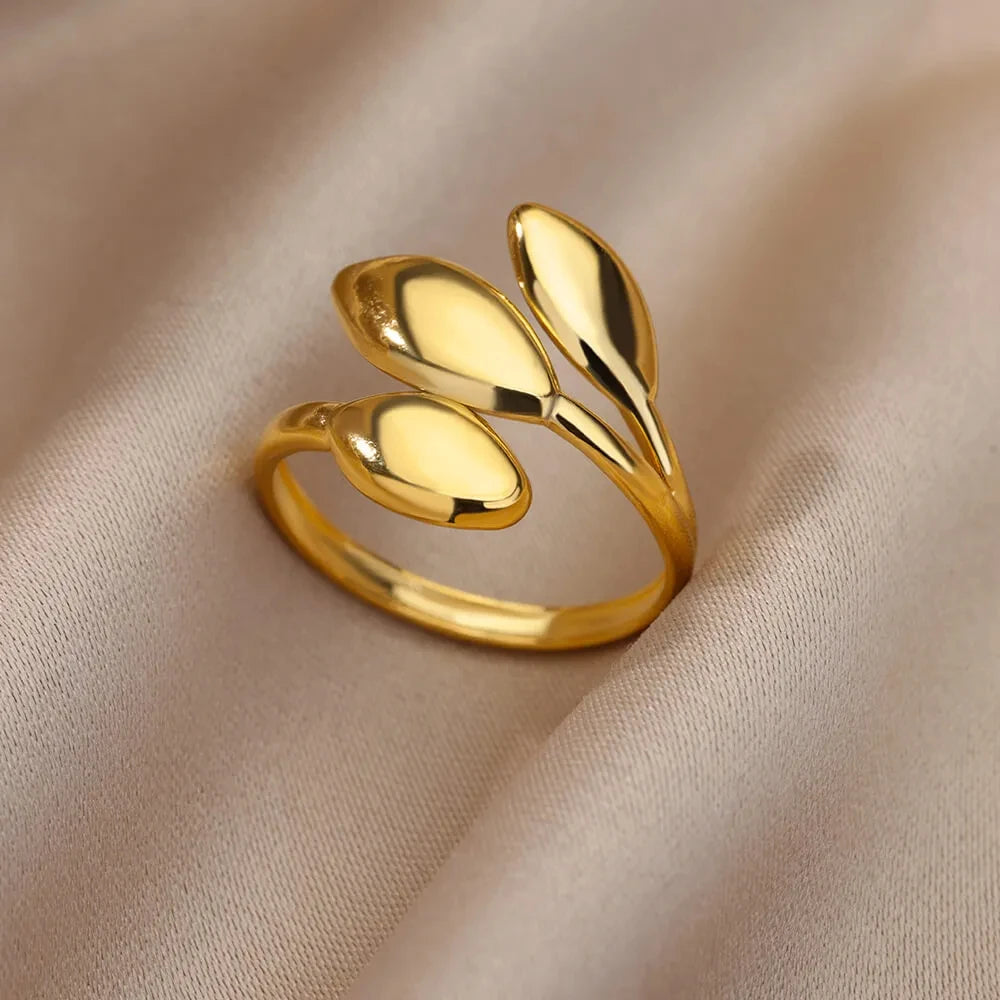 Stainless Steel Luxury Gold Color Rings for Women