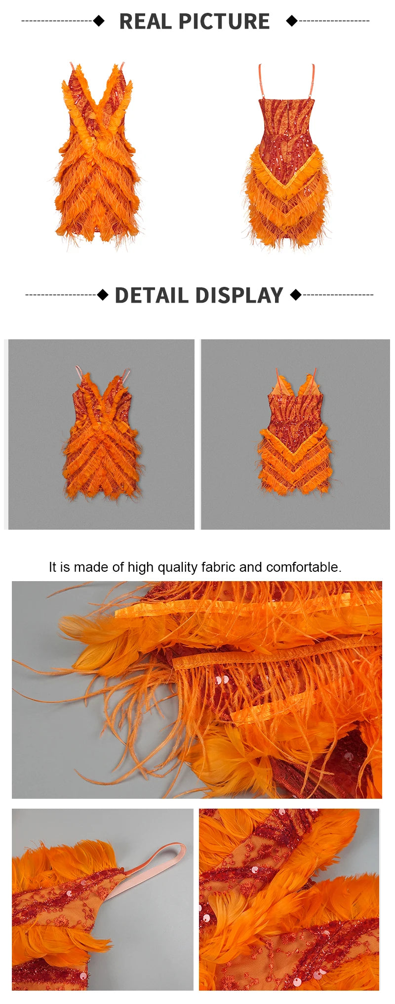 PB 2024 New Orange Prom Dresses Sparkly Beading Crystal Rhinestones Feathers Embellished Birthday Party Cocktail Evening Dress