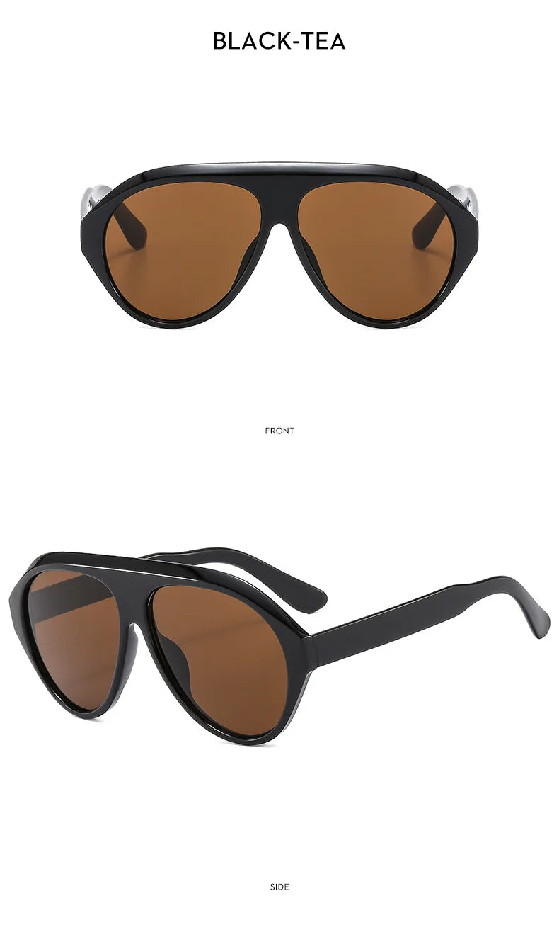 2025 New Fashion Oval Luxury Brand Sunglasses For Women Men Retro Oversized Frame Sun Glasses Trending Shades UV400 Eyeglasses