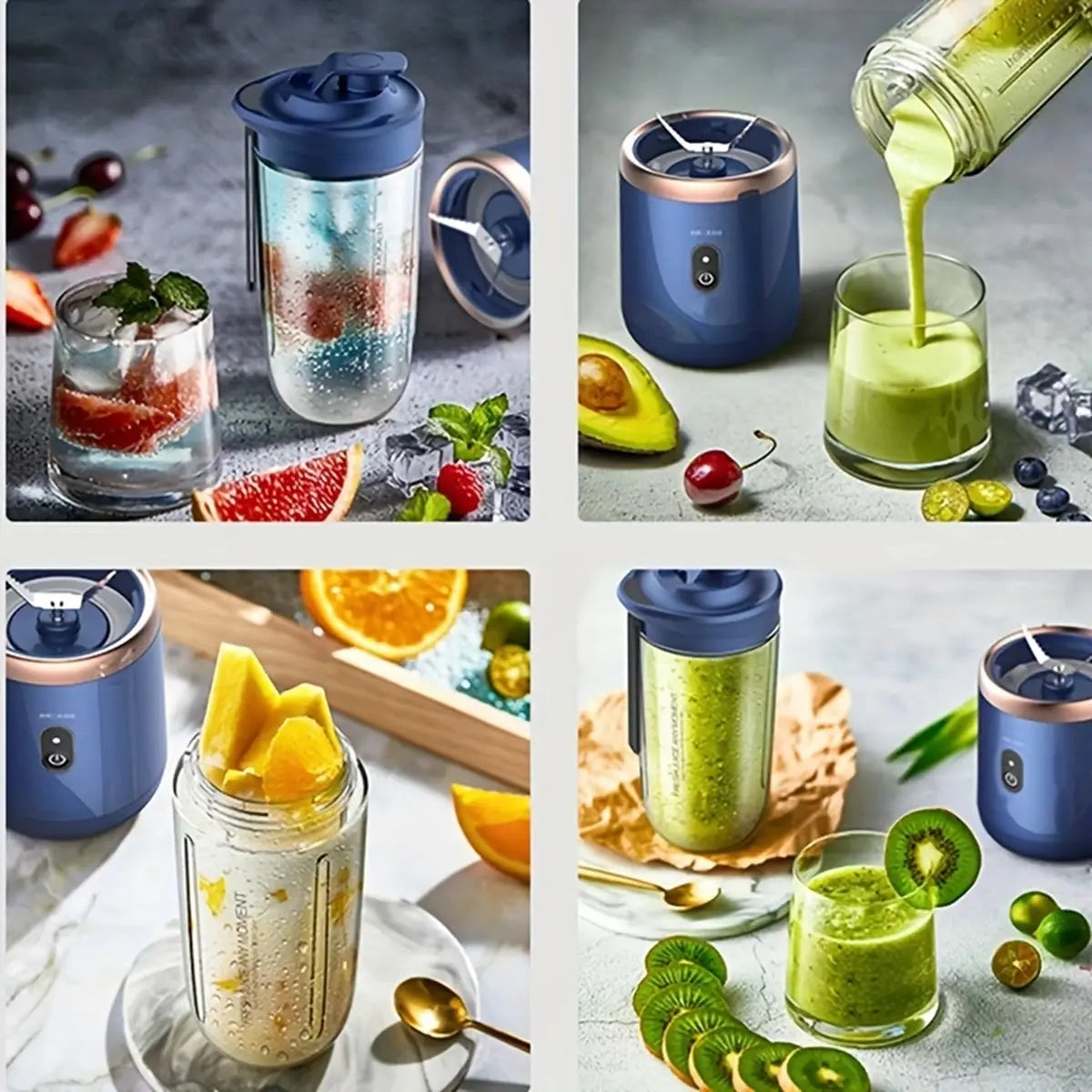 Portable Electric Blender Bottle 6 Blades Smoothie Maker