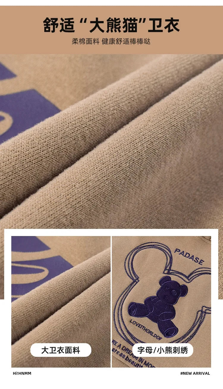 2025 girls clothes autumn winter sweatshirt bear t-shirt hooded + stretch pants leggings teens children set 8 9 10 11 12 year