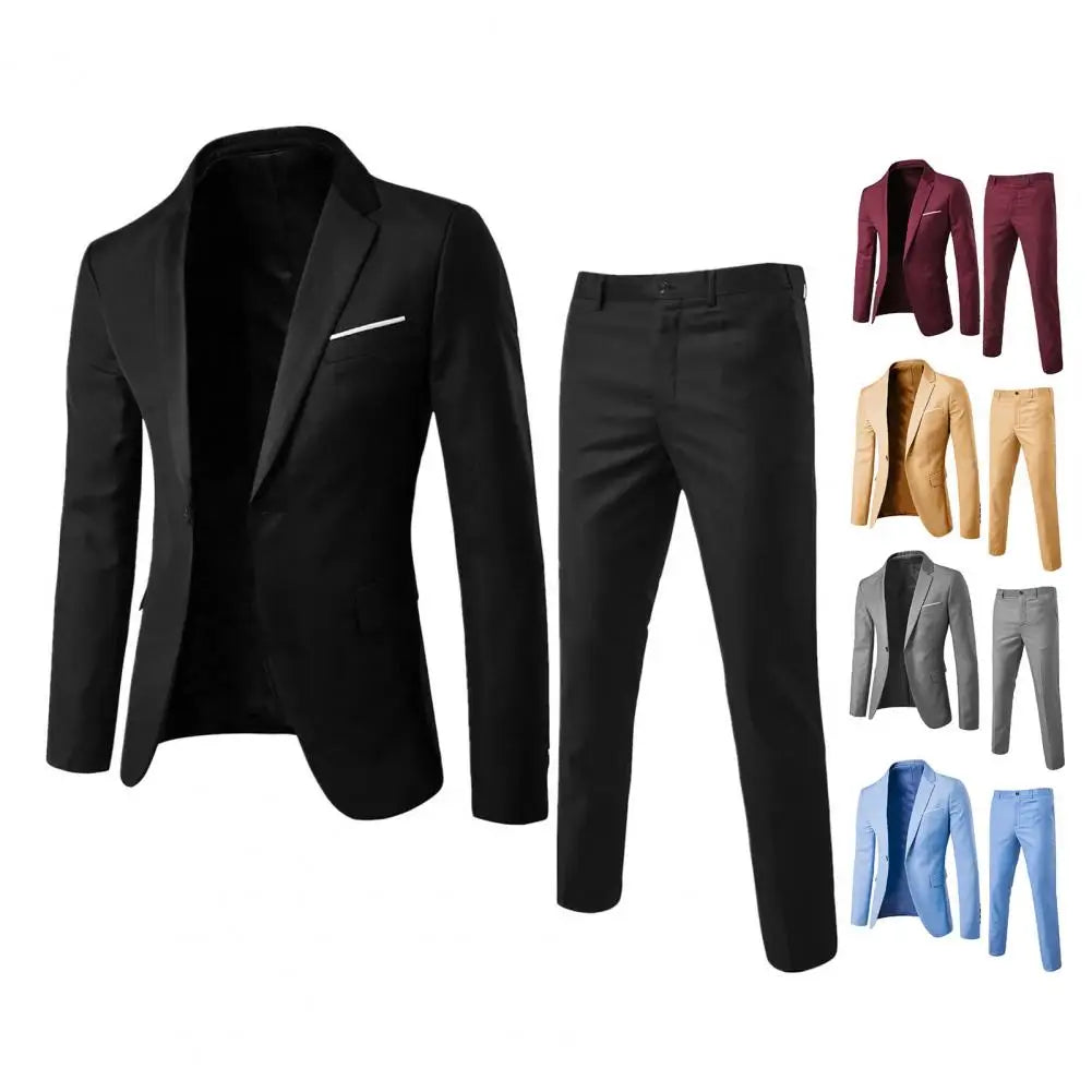 Men's Slim Fit Suit Set – 2-Piece Business Outfit