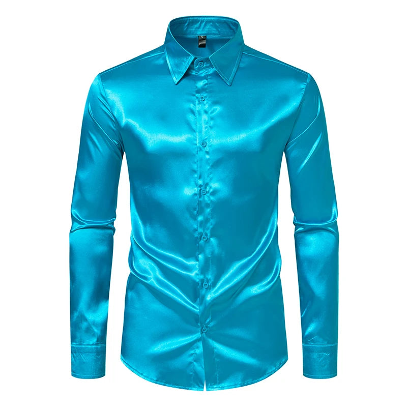 Men's Luxury Satin Dress Shirt