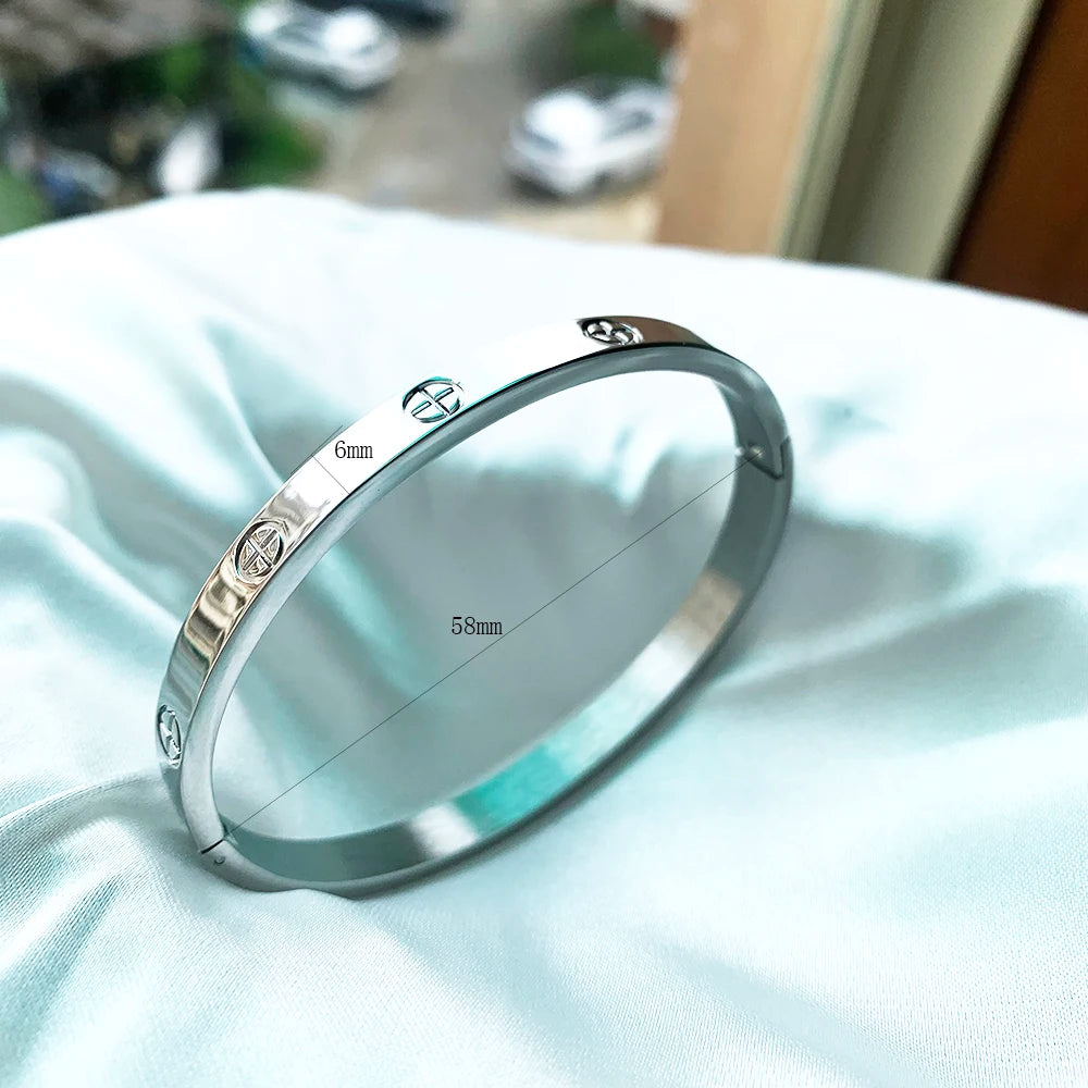 Gold Color Zircon And Cross Nut Nail Bracelet