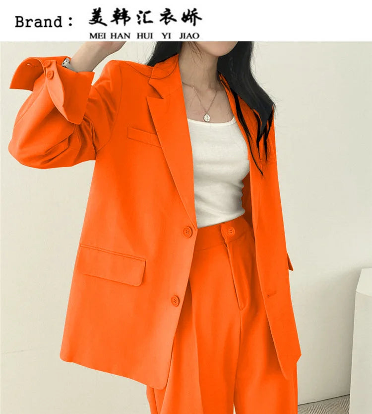 Fall Fashion Long Sleeve Blazer Mujer Pant Sets Blazers Women 2024 Casual Womens 2 Piece Outfit Set Suits Outwear