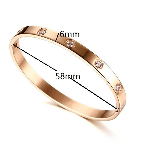 Gold Color Zircon And Cross Nut Nail Bracelet