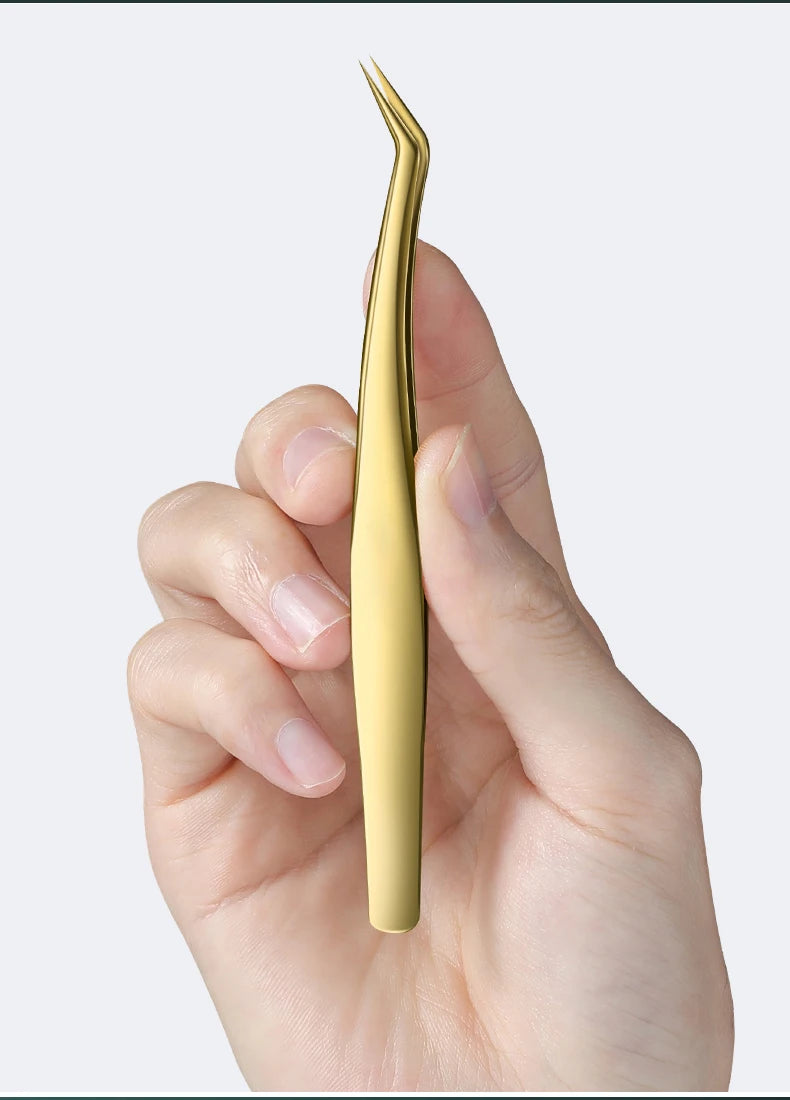 1pcs Anti-static Straight Eyelash Extension Tweezers Industrial Precision Curved Straight Lash Eyebrow Tweezers Makeup Tools