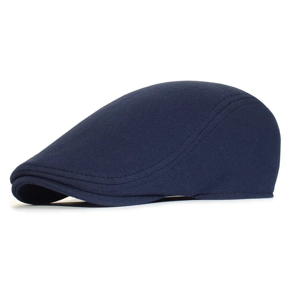 2025 Men berets Fashion Beret Solid Color Soft Top Casual Beanie Retro Literary Forward Cap Peak Cap Driver Hat Gift