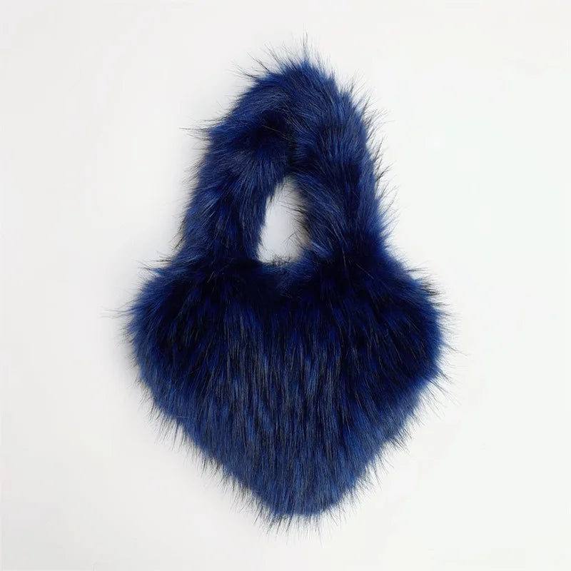 Fluffy Plush Heart Shaped Women bags
