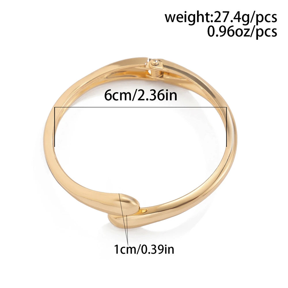 Women's Chunky Metal Bangle Gold Silver Twisted Cuff