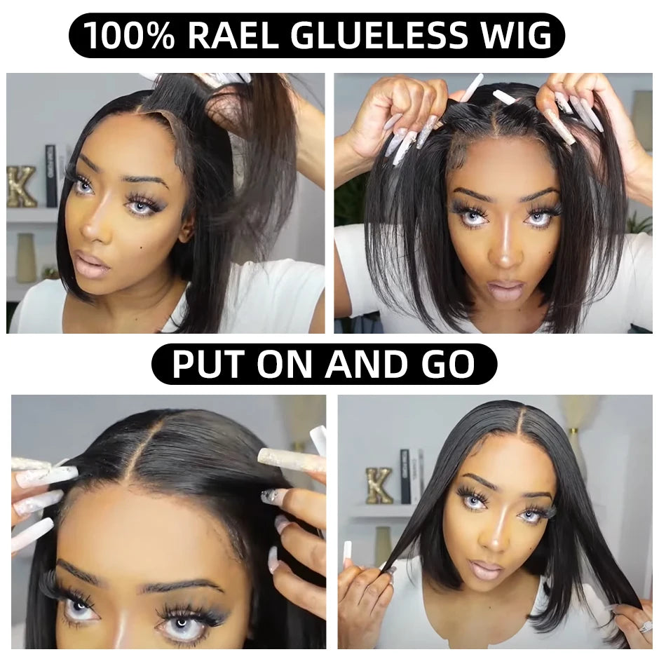 Wear & Go Bob Wig – Straight Glueless Human Hair