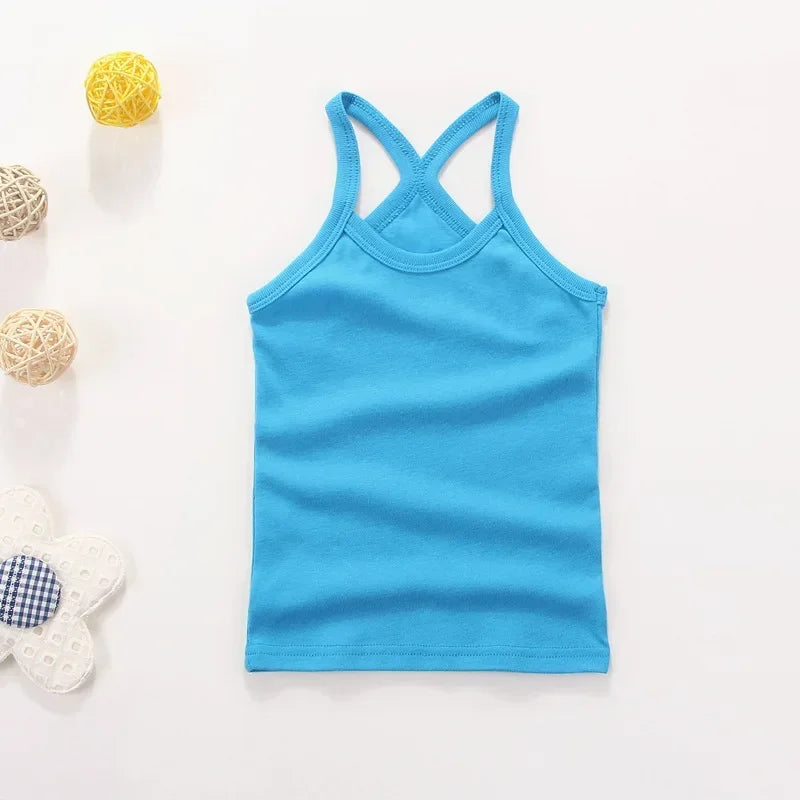 Children Vests T-shirts Summer Boys Girls Cotton Sports Tops