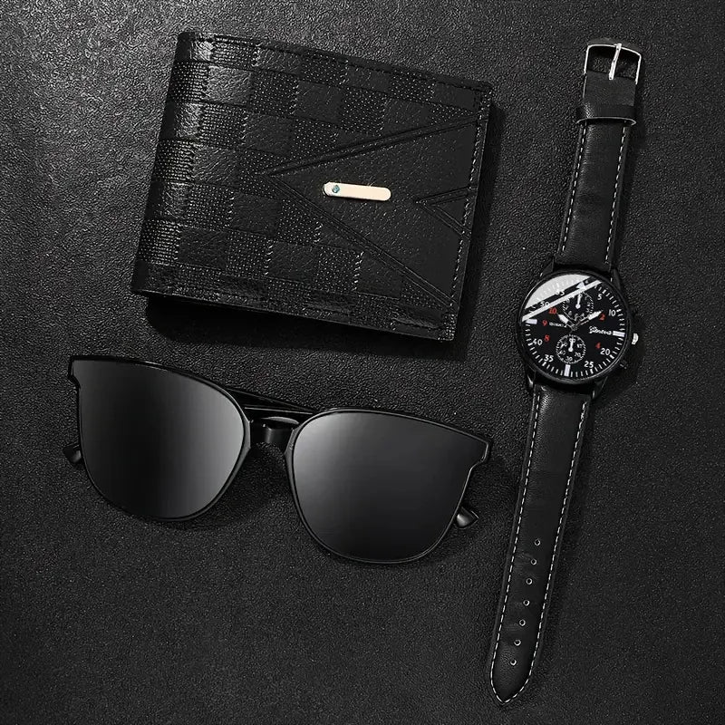 Men's 3-Piece Gift Set – Watch, Sunglasses & Wallet