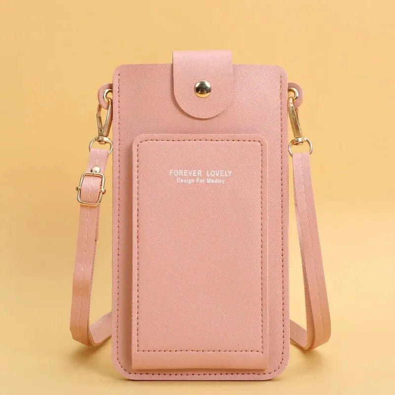 Soft Leather Wallets Touch Screen Cell Phone Shoulder Purse