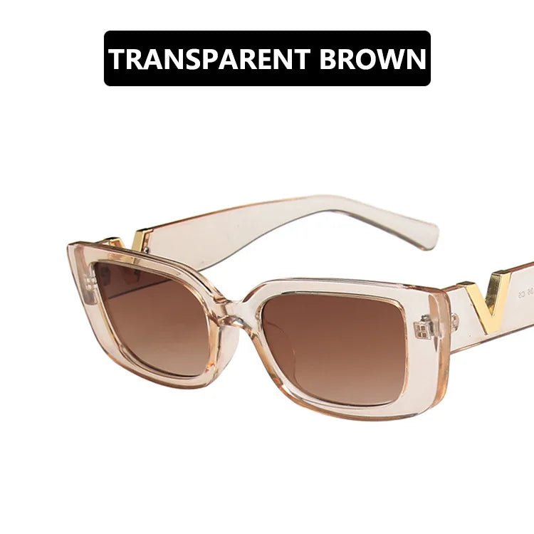 Retro Rectangle Sunglasses Women Small Frame