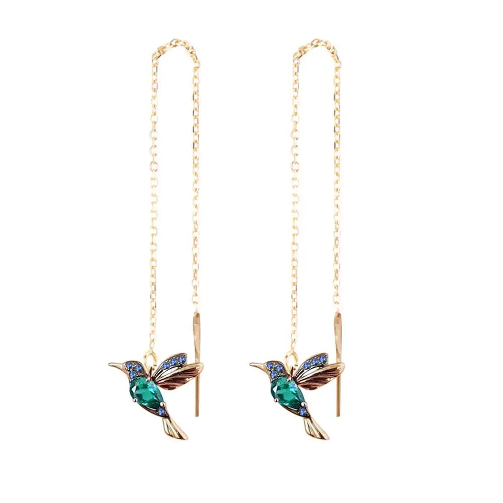 New Luxury Women Zircon Crystal Pearls Long Tassel Butterfly Earrings