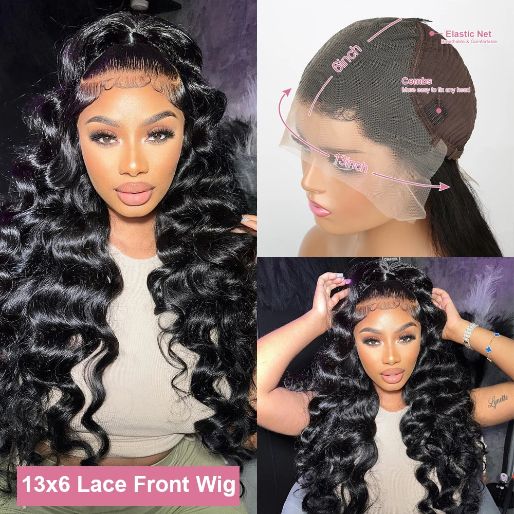 42 40 Inches Curly Wigs 100% Human Hair 13x6 Hd Lace Frontal Wig Brazilian Loose Deep Wave 4x4 Lace Closure Wigs Pre Plucked