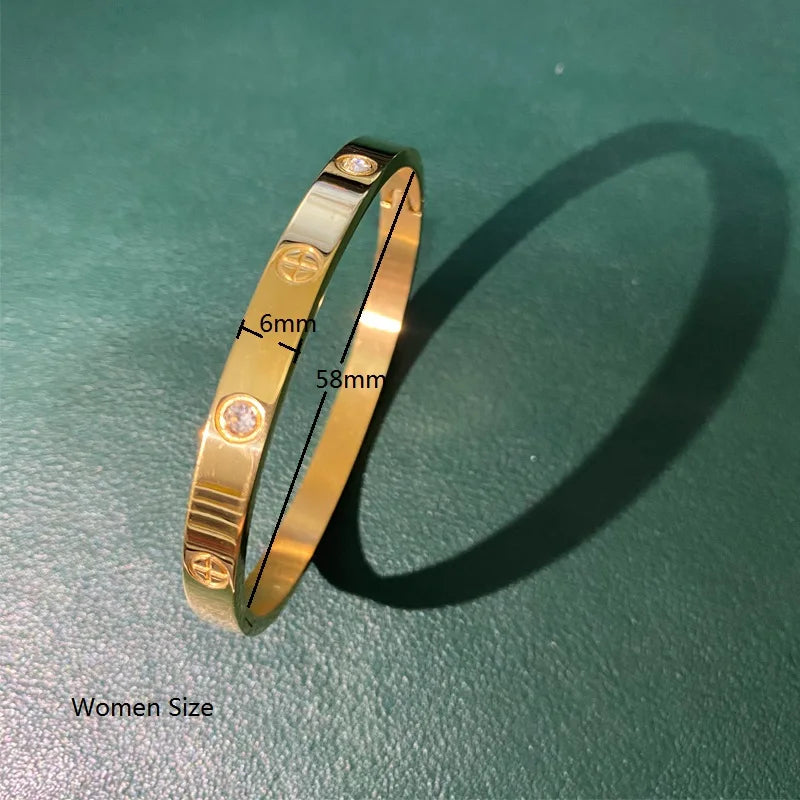 Gold Color Zircon And Cross Nut Nail Bracelet