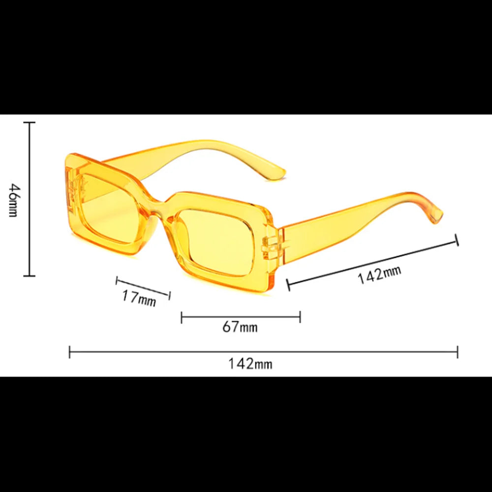 KLASSNU Women Candy Color Retro Sunglasses Large Square Frame Sun Glasses 2025 Trendy Party Eyepiece Anti UV400 Sun Shades