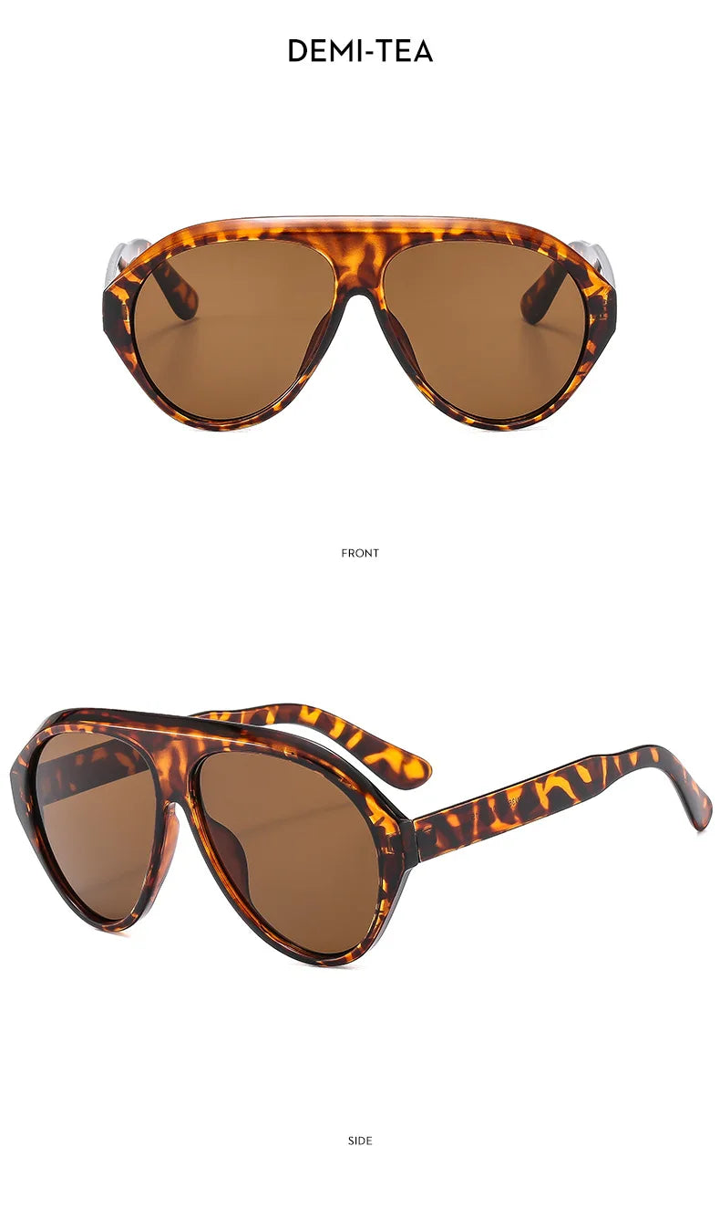 2025 New Fashion Oval Luxury Brand Sunglasses For Women Men Retro Oversized Frame Sun Glasses Trending Shades UV400 Eyeglasses