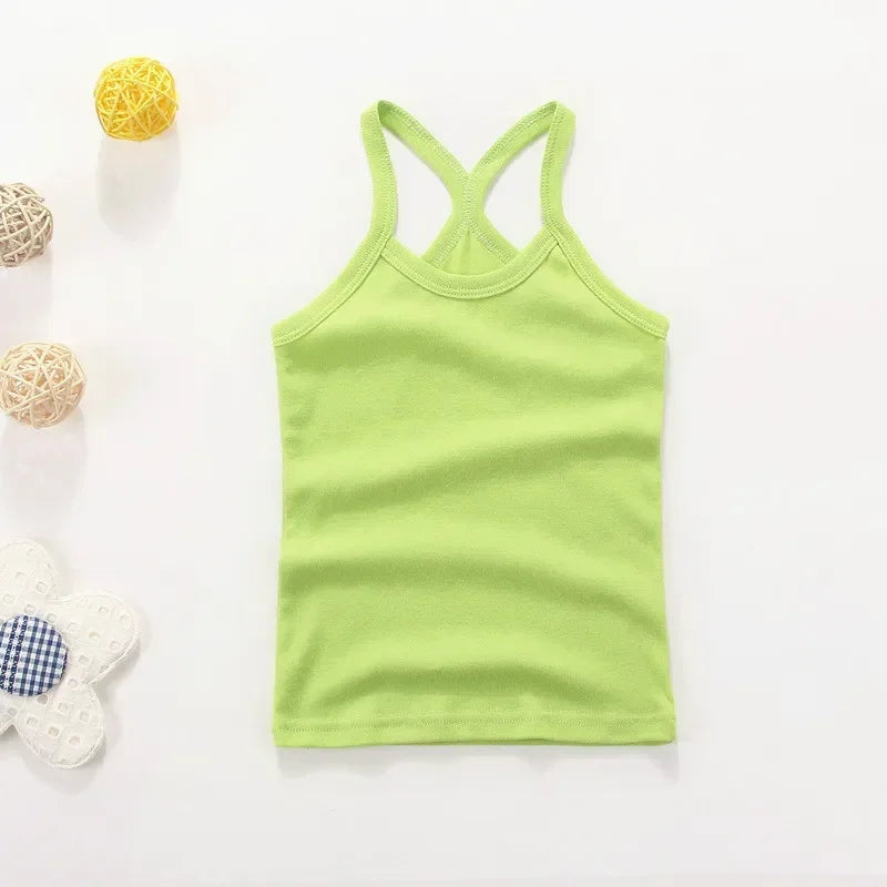 Children Vests T-shirts Summer Boys Girls Cotton Sports Tops