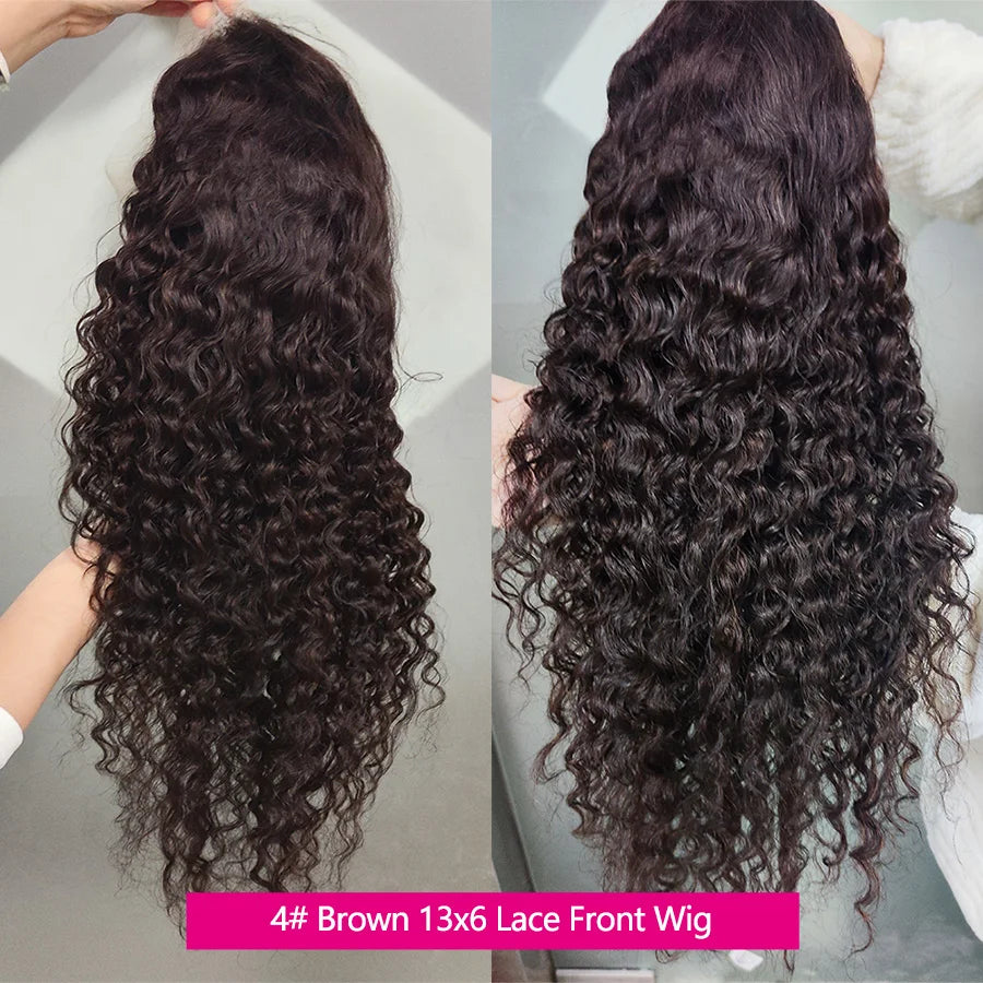 210 Density Burgundy 13x6 HD Lace Frontal Human Hair Wig 30Inch Water Wave Human Hair Wig 12A Ginger Lace Front Wig Human Hair