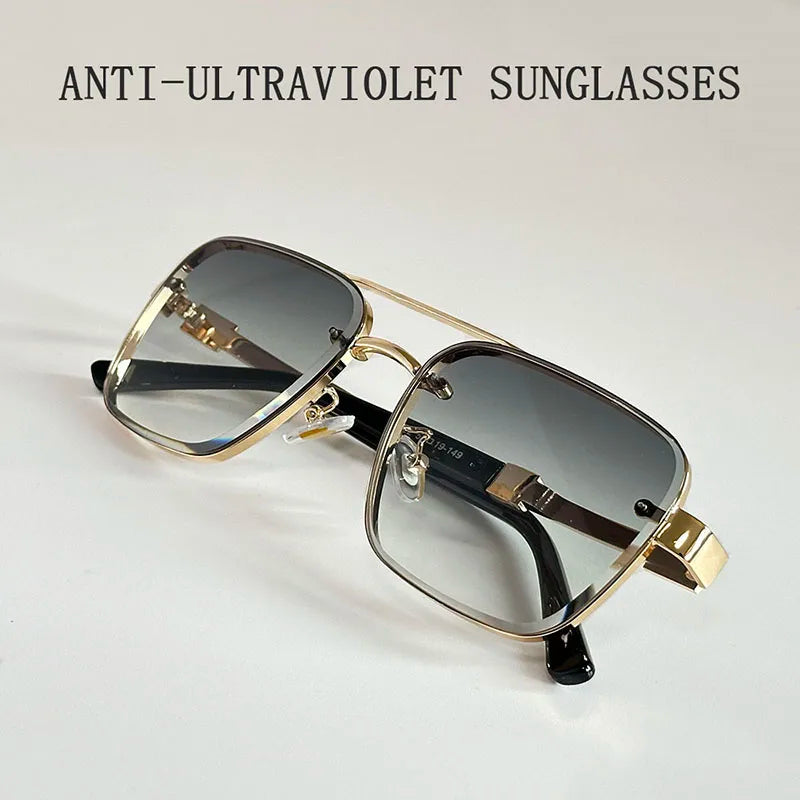 2025 New Square Sunglass Men Luxury Vacation Sunglasses Women Vintage Fashion Glasses Retro Shades Gafas De Sol Hombre Zonnebril