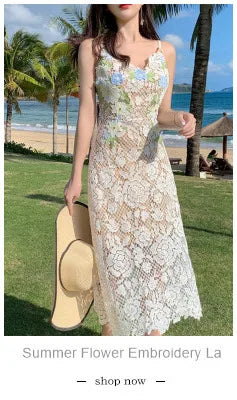JAMERARY Women Dress Summer Runway Cut Out Double Layer Ruffles Embroidery Elastic Waist Short Party Vestidos Holiday Beach Wear