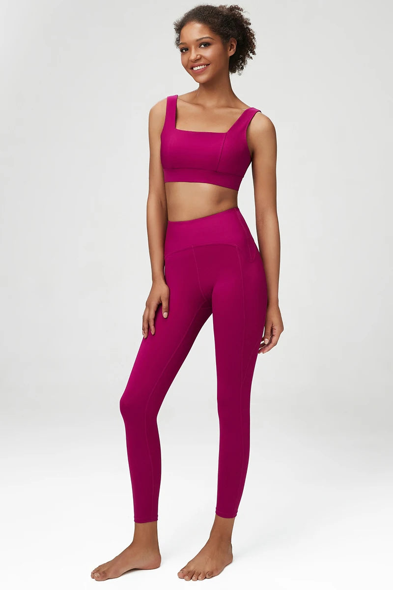2/3 Pieces Fitness Yoga Set Women Solid Color Stretch Athletic Suit Sexy Bra Zipper Jacket High Waist Leggings Female Sportswear