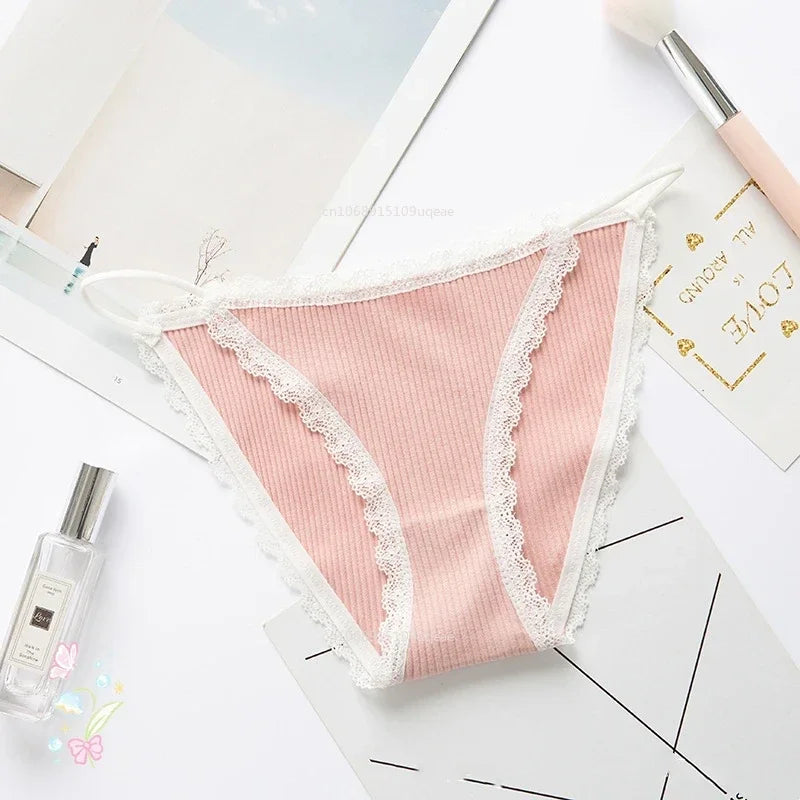 2025 Sexy Thong Sports Comfortable Briefs String Female Lingerie Simple Cotton Sexy Women Underwear Cute Lace Seamless Panties