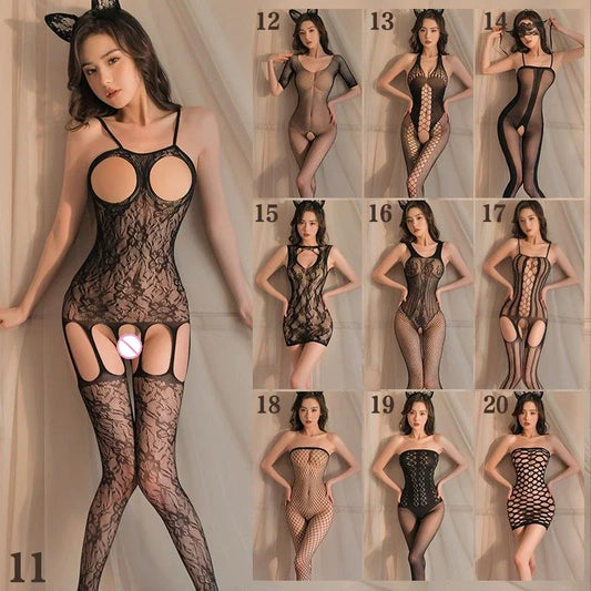 Sex Bodysuits Women Transparent Bodystocking Hollow Backless Open Bra Outfits Teddy Erotic Costumes Sexy Fishnet Lingerie 2025